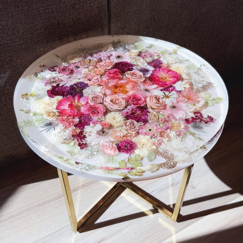 Flower preservation. Flowers preservation in epoxy resin.