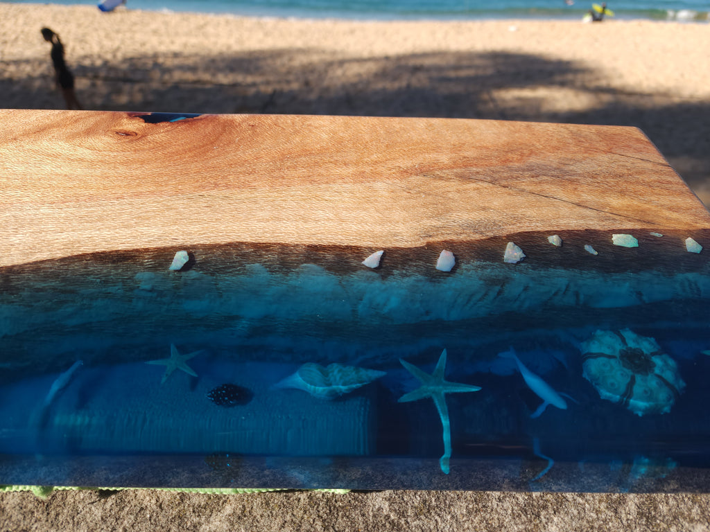 Fluorescent  serving board with opals