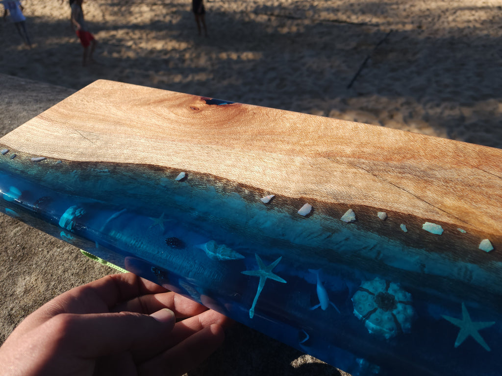 Fluorescent  serving board with opals