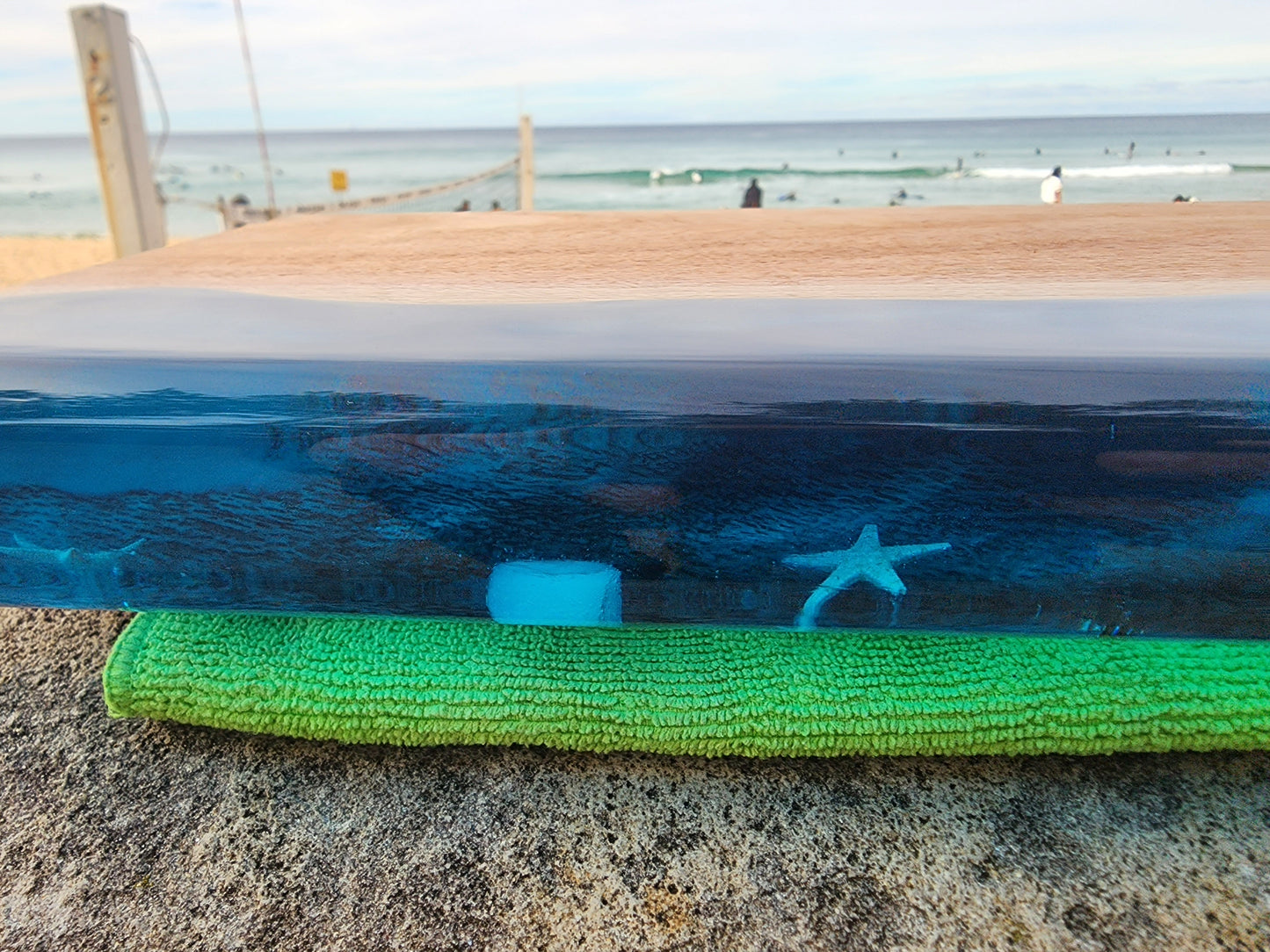 Fluorescent  serving board with opals