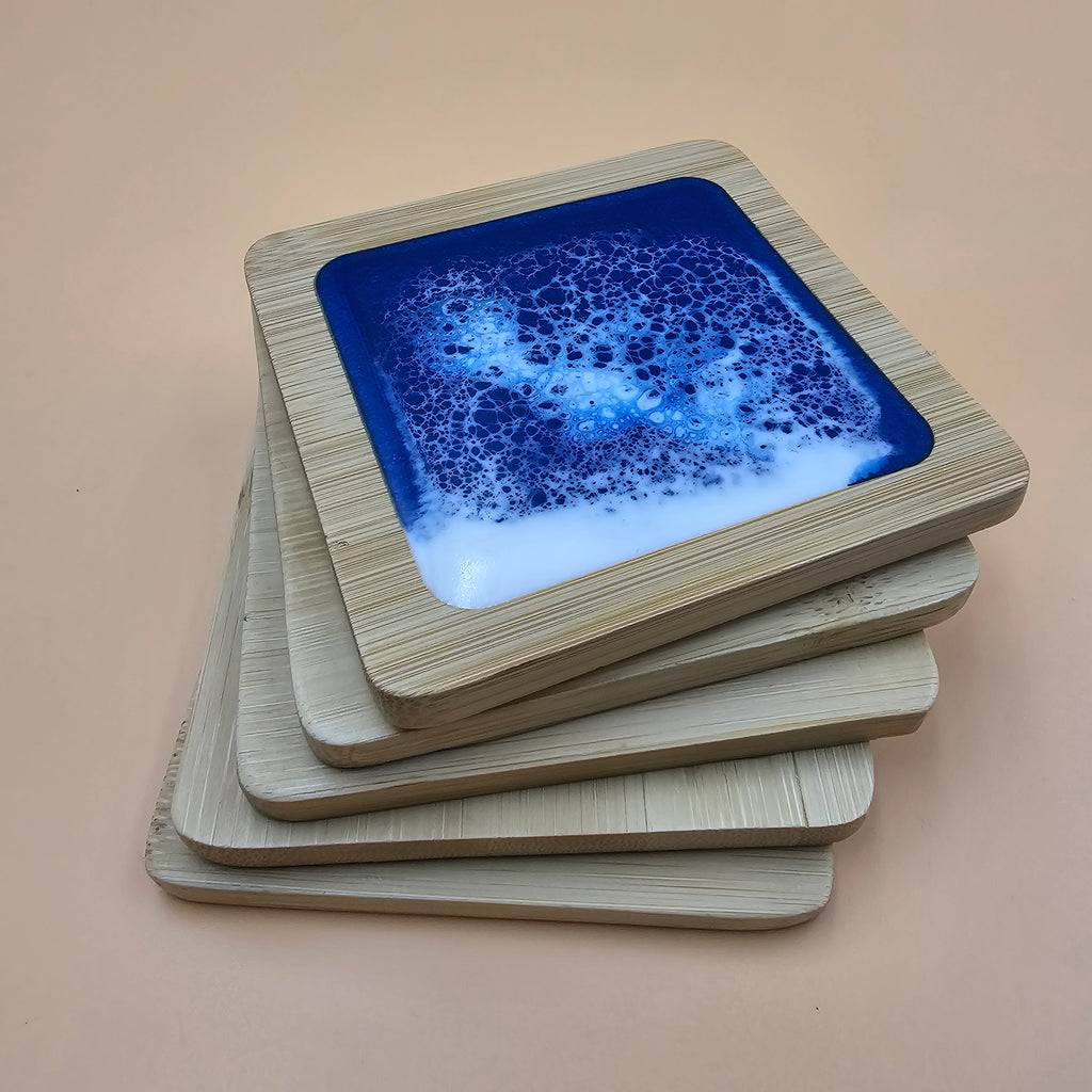 Resin and Wood Square Coasters Range