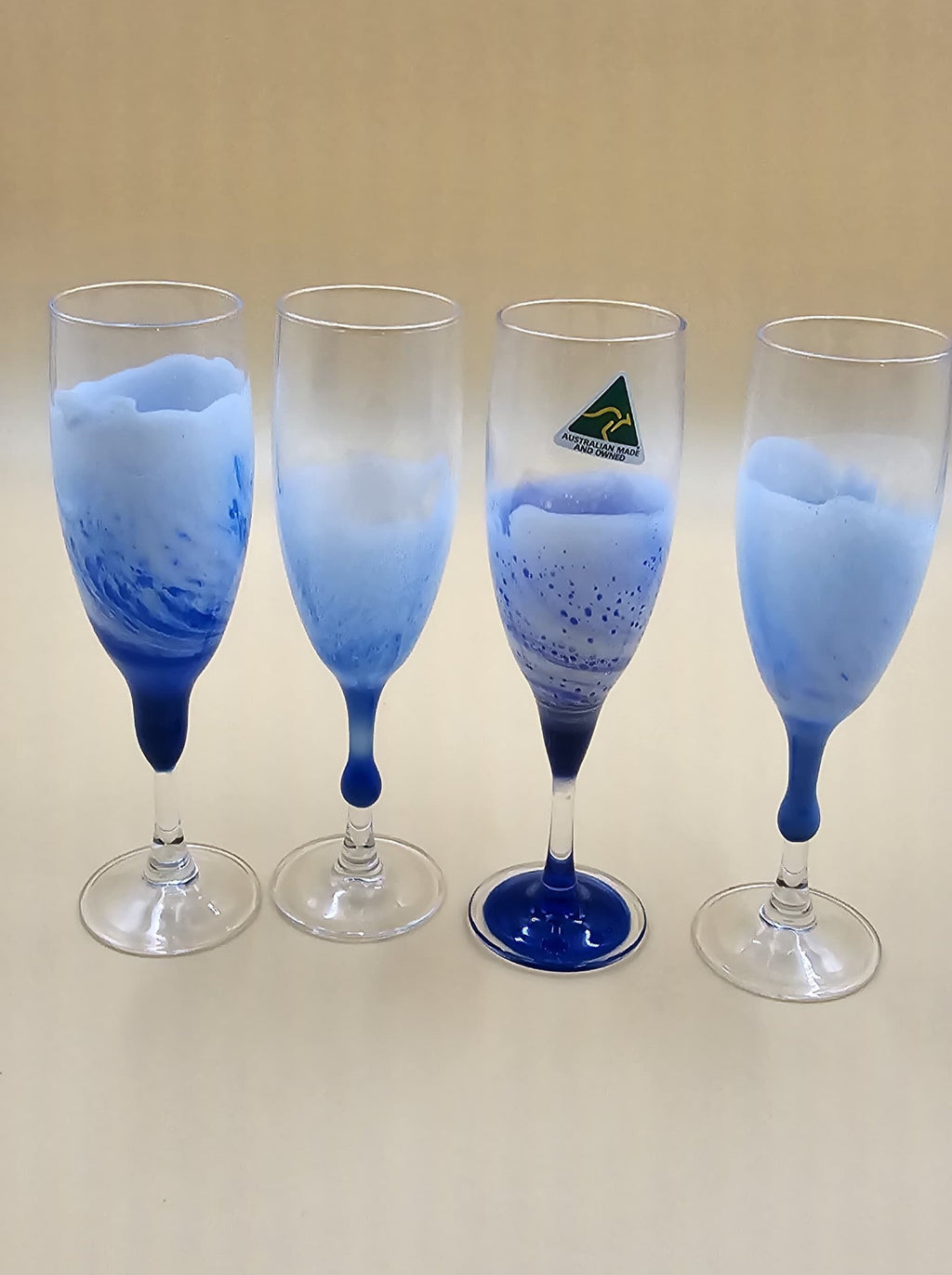 Ocean Waves Wine Glasses with Box