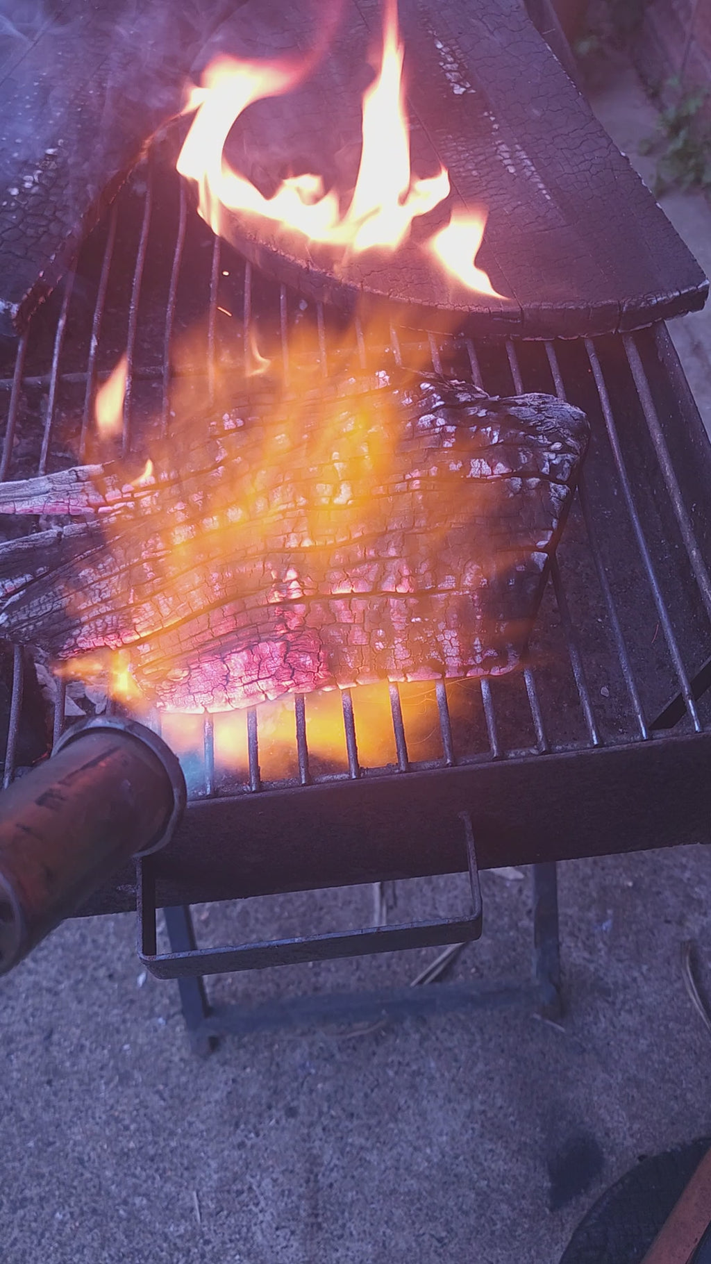Fire + Epoxy resin river table