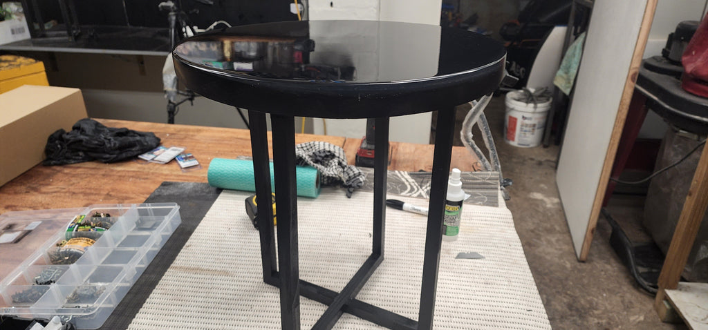 Fire + Epoxy resin river table